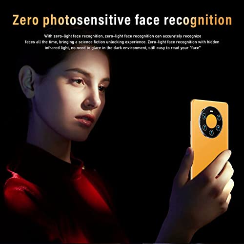 4G LTE Smartphone, 6.7 Inch 3040x1440 HD Screen Face Recognition Cellphone, 4GB 128GB Memory, 8MP 16MP Camera 4000mAh International Android 10 Unlocked Phone, Support GPS,Bluetooth,US Plug(Yellow) 3