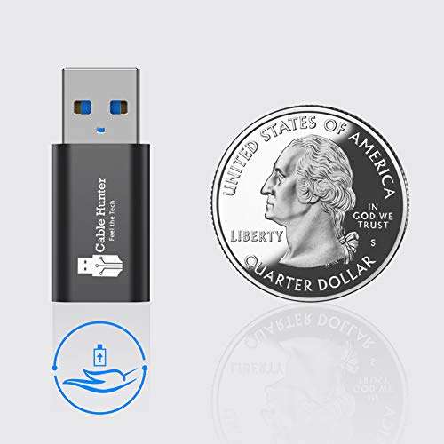 Cable Hunter® [2 Pack] USB Type C Female to USB A Male Adapter [Black] 5