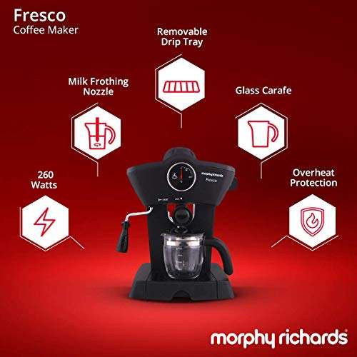 Morphy Richards Fresco 800-Watt 4-Cups Espresso Coffee Maker (Black) 4