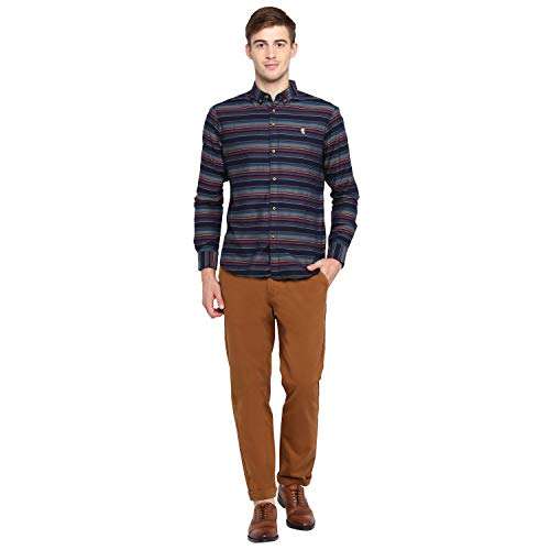 Red Tape Men's Striped Regular fit Casual Shirt (RSF8530A_Dark Blue L) 3
