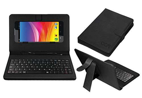 Acm Keyboard Case Compatible with Micromax Canvas Nitro A310 Mobile Flip Cover Stand Plug & Play Device for Study & Gaming Black 2