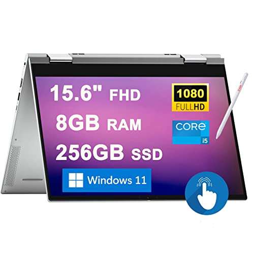 Dell Inspiron 15 7000 7506 2-in-1 Laptop 15.6" FHD Touchscreen 11th Generation Intel Quad-Core i5-1135G7 8GB RAM 256GB SSD Backlit Keyboard Fingerprint Reader Thunderbolt HDMI Win11 Silver + Pen 2