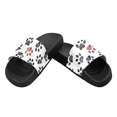 INTERESTPRINT Women's Outdoor Casual Comfortable Sandals 7 B(M) US Paw Footprints 5