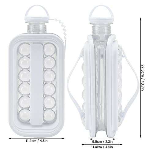 TOPINCN Portable Ice Ball Maker, Ice Cube Tray for Freezer Ice Bottle Cubic Container Cooling Ice Round Cube Molds for Cocktail Coffee Whiskey Beer Juice(White) 5