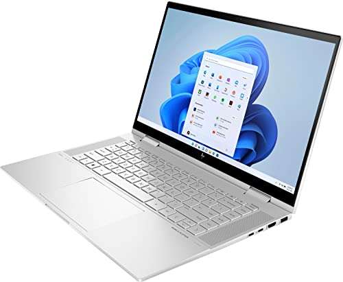 HP Envy X360 15 2-in-1 Laptop 15.6” FHD IPS Touchscreen 12th Generation Intel 10-Core i7-1255U 16GB RAM 512GB SSD Intel Iris Xe Graphics Backlit Keyboard USB-C HDMI Office365 Win11 Silver + Pen 6