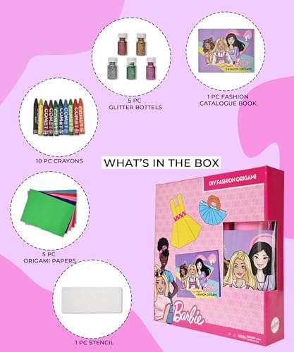 Barbie PPI-BDIY-002 Origami Craft Kit DIY Paper Folding Set for Kids & Girls, Creative Activity Book with Barbie Designs, Ideal for Ages 6–12, Fun & Educational Crafting Experience 4