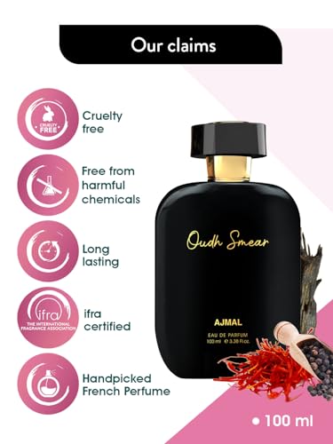 Ajmal ARTISAN - OUDH SMEAR Long lasting Fragrance, Handpicked Luxury Perfume for Men 100ml. (Pack of 2) 4