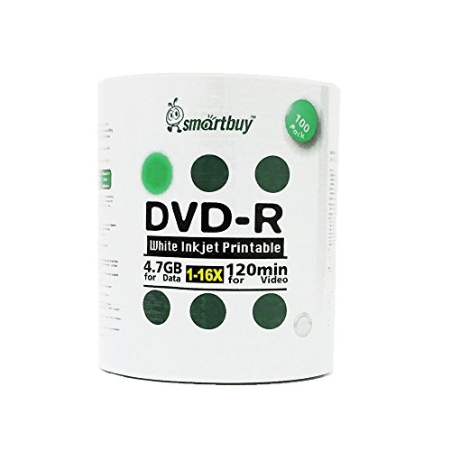 Smartbuy 4.7gb/120min 16x DVD-R White Inkjet Hub Printable Blank Media Recordable Disc (200-Disc) 4