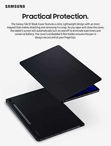 Samsung Electronics Galaxy Tab S7 Wi-Fi, 256 GB Protective Bundle | with Tab S7 Book Cover Plus SETPOT Tempered Glass HD Screen Protector, Clean Wipes, and Microfiber Cloth in Mystic Black 5