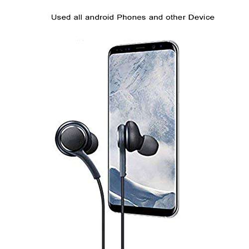 AKG Headphone Earphones for Samsung Galaxy S9+ Earphone Wired Stereo Deep Bass Head Hands-Free Headset Earbud with Built in-line Mic, Call Answer/End Button, Music 3.5mm Aux Audio Jack (AKG 1, Black) 4