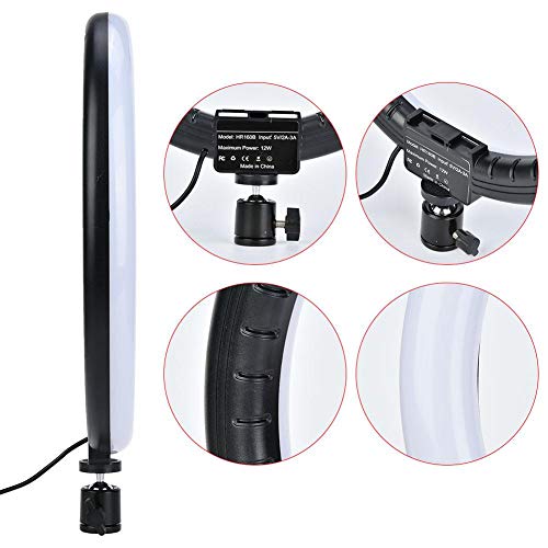 12" Selfie Light Ring, Ring Light with Universal Hose and 360° Adjustable Phone Holder and Ball Head, 3200K-5600K LED Ring Light for Makeup, Live Broadcast, YouTube, Video Production, VLOG 6