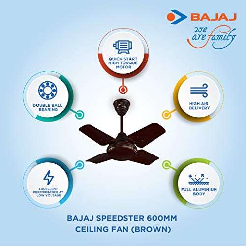 Bajaj Speedster 600mm Ceiling Fan (Brown) 5