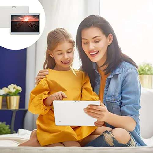 Unlocked Android 10.0 Tablet, 10.1 inch HD Display Quad Core 1GB + 16GB ROM TF Expansion WiFi Blue-Tooth Tablet GPS Tablet Best for Adults Working Childrens Boys Girls School Learning Birthday Gift 6