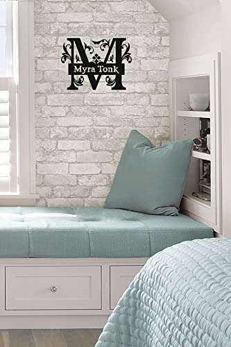 Dzire Gifts Name Monogram/Name Plate/Wooden Cutout Name Plate/Designer Name Plate/Name plate for home, kids room- Letter M (Black)(30cms x 30cms x 0.5cms) B 3