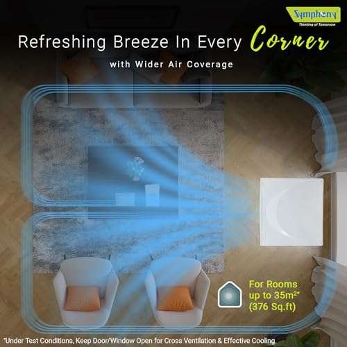 Symphony Jumbo 70 Desert Air Cooler for Home with Aspen Pads, Powerful Fan, Cool Flow Dispenser and Free Trolley (70L, White) 4