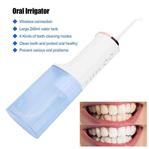 Water Flosser Professional Cordless Dental Oral Irrigator with 4 Modes 2 Jets Powerful Cleaning Rechargeable Dental Oral Irrigator for Travel Home 5