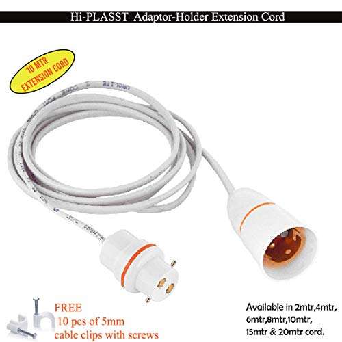 Hi-PLASST(10 mtr) Bulb Holder B 22 Socket with Flexible Wire & Adaptor Plug for Multipurpose Use, Diys, Experiments,Parties,Festive Decorations,Diwali,Christmas,etc 6