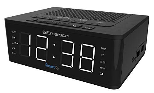 Emerson SmartSet Alarm Clock Radio with Bluetooth Speaker, Charging Station with 2 USB Ports for Iphone/Ipad/Ipod/Android and Tablets, ER100102 2