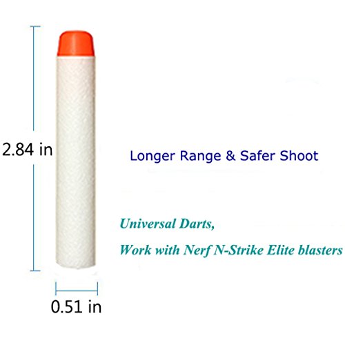 AMOSTING 100Pcs Refill Darts for Nerf N-Strike Elite Modulus Glow at Dark Bullets - White 5