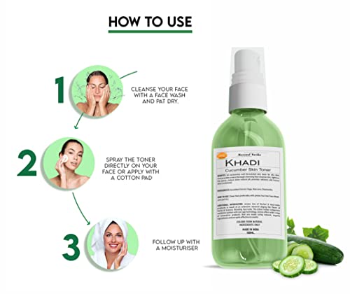 KHADI NATURAL VATIKA Cucumber Toner For Sun burn Skin 100ml 4