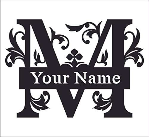 Dzire Gifts Name Monogram/Name Plate/Wooden Cutout Name Plate/Designer Name Plate/Name plate for home, kids room- Letter M (Black)(30cms x 30cms x 0.5cms) B 6