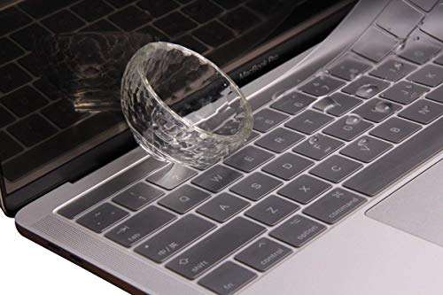 MXVOLT Keyboard TPU Skin for MacBook Pro with Touch Bar 15 Inch and 13 Inch (2016 2017 2018) Model: A1706, A1707, A1989, A1990 Clear, Transparent 6