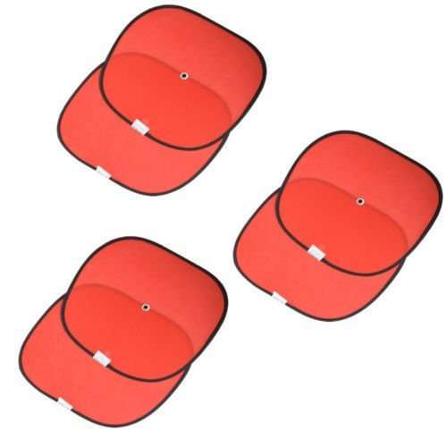 Benjoy Set of 2 Pair (4 Pieces) - Red Foldable Car Window Sun Shade Sunshade Mesh for for Hyundai Accent 3