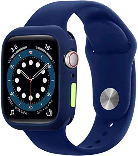 E-CHOICE Matte Soft TPU Ultra-Thin Case Cover Compatible Apple Watch 38MM Series 3 2 1, Midnight Blue 38 MM 6
