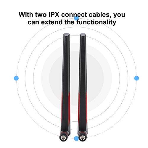 WiFi Antenna, 2PCS 8DBi Dual Band WiFi Router 2.4GHz-5.8GHz Mini PCI-E Wireless Network Card Connect Cable RP-SMA Male Connector Omnidirectional AC-88U Network Antenna 3