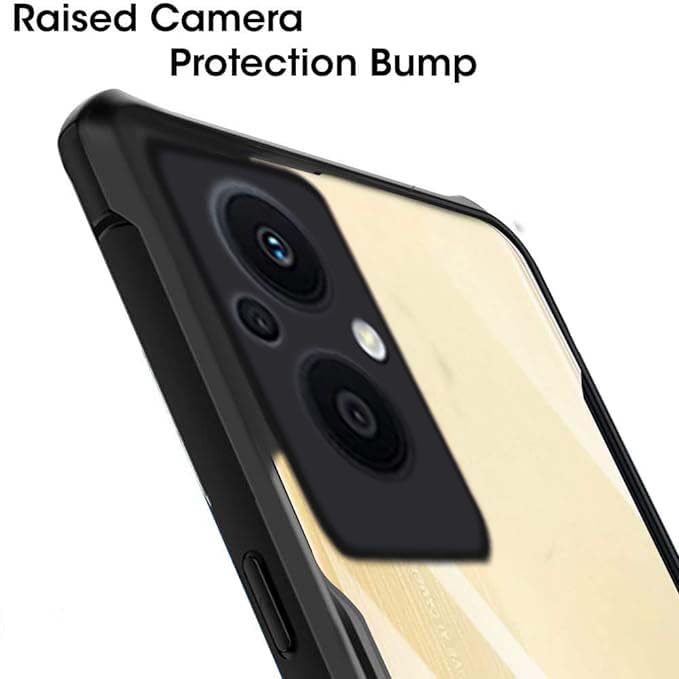 Amazon Basics Hybrid Camera Protection Transparent Hard Back Case Cover for Oppo F21 Pro 5G (Sides Black) 5