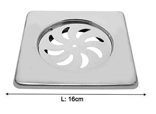 Klaxon Stainless Steel Square Bathroom Floor Drain (Chrome) (G0199IT0030) 6
