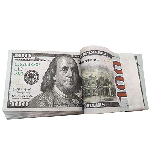 UIKMMG Copy Movie Prop Money One Stack 100 Dollar Bills for Movie,Teaching,Viedio and Party 3