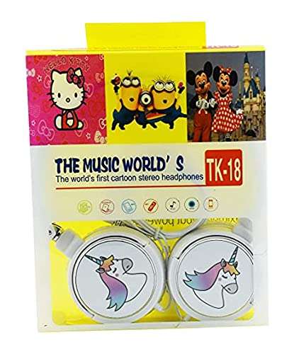 VARNA Cartoon Character Headphone, Stereo Foldable Wired Headset for iPhone iPad iPod Android Cell Phones Laptop Tablet PC Computer 3