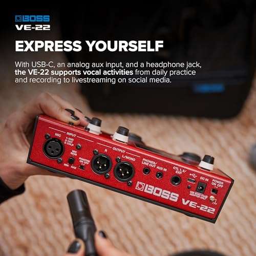 BOSS VE-22 Vocal Performer | Advanced Multi-Effects Processor for Singers | Powerful Harmony & Doubling Functions | Auto Pitch Correction | Ideal for Stage Performance, Recording, Livestreaming & More 6