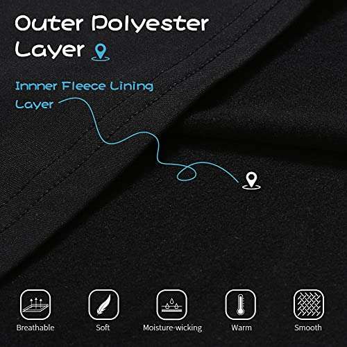 MANCYFIT Thermal Underwear for Boys Fleece Lined Long Johns Set Kids Base Layer Ultra Soft Black X-Large 3