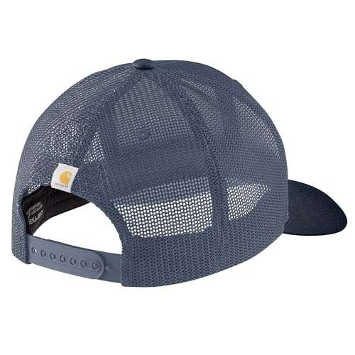 Carhartt Men's Canvas Mesh-Back Fish Patch Cap, Bluestone 3