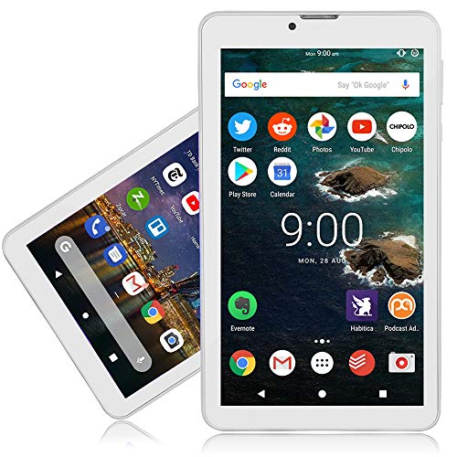 Indigi® 4G LTE 7-inch WiFi Tablet PC w/DualSIM - Supports 4G Wireless GSM Unlocked AT&T T-Mobile (White) 4