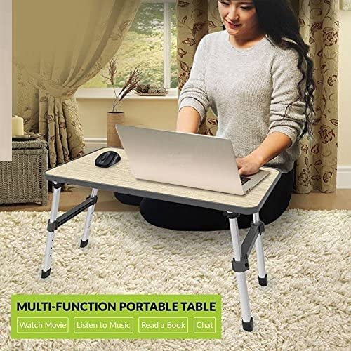 Dhruheer Foldable Height Adjustable Bed Study Table Portable Multifunction Laptop Table Lapdesk for Children Bed Table Work Office Home Bed Study Table (Multi Color) 3