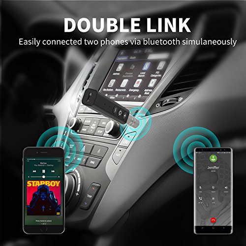 SZMDLX Bluetooth 5.0 Receiver, Portable Clip Wireless Audio Aux Adapter Bluetooth Car Kit (Voice Assitant, A2DP, Built-in Microphone for Home Car 6