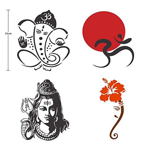 Asmi collection PVC Vinyl God Stickers for Car, Bike, Scooter (Multicolour, W 10x H 13 cm) 3