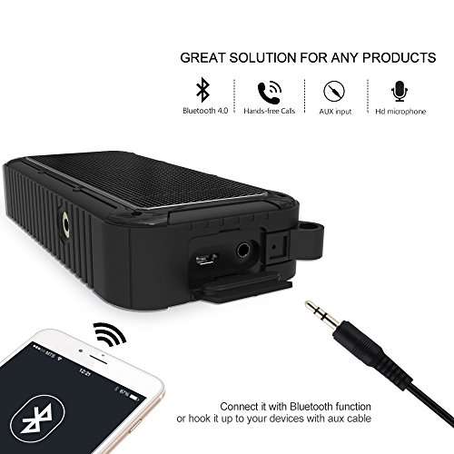 Portable Bike Speaker - Outdoor Bluetooth Wireless Lighted Bicycle Speaker - Hiking, Camping - IP67 Water Proof, Shock Proof, Dust Proof with Light/Strobe and Mount 6