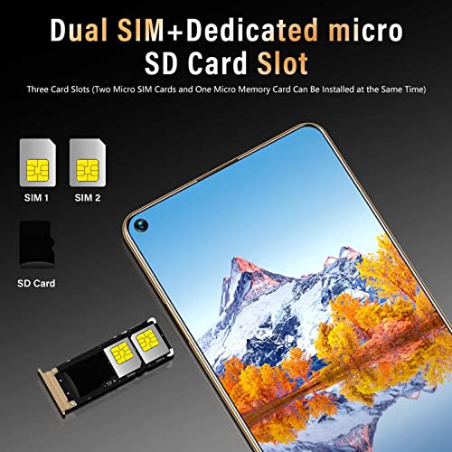 4G LTE Smartphone, 6.7 Inch 3040x1440 HD Screen Face Recognition Cellphone, 4GB 128GB Memory, 8MP 16MP Camera 4000mAh International Android 10 Unlocked Phone, Support GPS,Bluetooth,US Plug(Yellow) 4