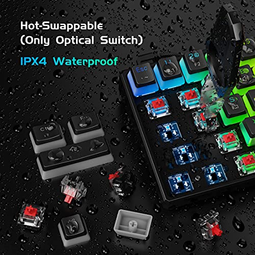 Tezarre TK61 60% Hotswap Mechanical Gaming Keyboard with PBT Pudding Keycaps,RGB Backlit Wired USB Optical Switches Keyboards Full Keys Programmable for Windows MAC PC Gamers (Gateron Optical Red) 4