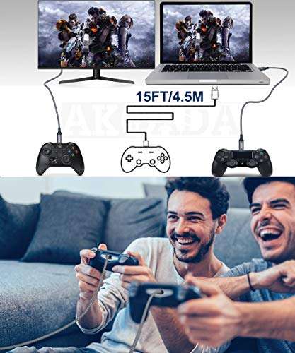 2 Pack Micro USB Cable 10 FT, AkoaDa Micro USB Android Charging Cable Compatible with PS4 Controller,Xbox, Xbox one,Playstaion 4,Samsung S7,Dual Shock 4 Controller,Android Phones (Grey) 6