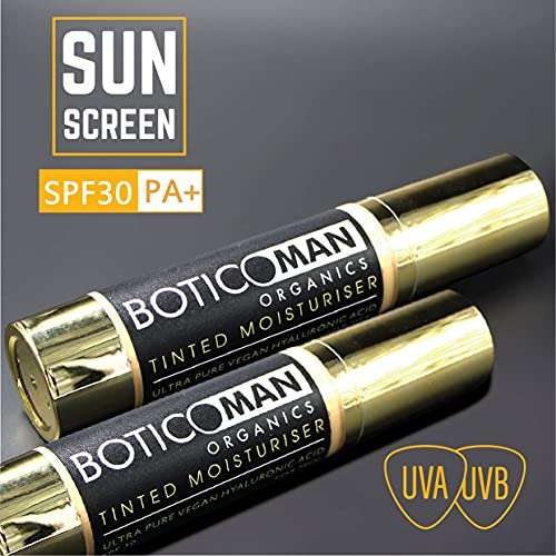 BOTICOMAN ORGANICS | Tinted Moisturizer for Men | Moisturizer + Concealer + Foundation + Sunscreen | Infused with ethically sourced pure vegan Hyaluronic serum| Conceals + Treats + Even skin tone | SPF-30 [Pack of 2] 6