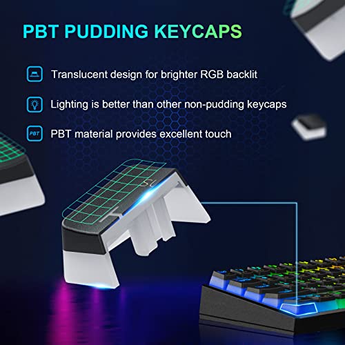 Tezarre TK61 60% Hotswap Mechanical Gaming Keyboard with PBT Pudding Keycaps,RGB Backlit Wired USB Optical Switches Keyboards Full Keys Programmable for Windows MAC PC Gamers (Gateron Optical Red) 6