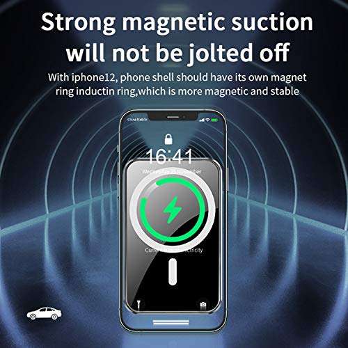 Magnetic Car Wireless Charger Mount, Automatic Magnetic Qi Fast Charging Car Air Vent Phone Stand Compatible with iPhone 12/12 Mini/12 Pro/12 Pro Max All Qi Devices (Black) 3