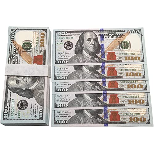 UIKMMG Copy Movie Prop Money One Stack 100 Dollar Bills for Movie,Teaching,Viedio and Party 4
