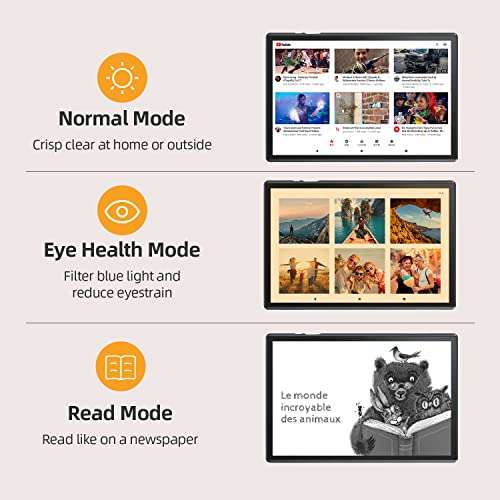 10.1 inch Tablet, Android OS Tablet with 2 GB RAM and 32 GB Storage, Quad-Core Processor, 6000mAh Battery, 10.1" IPS HD Display, Wi-Fi, GPS, FM, Black 3