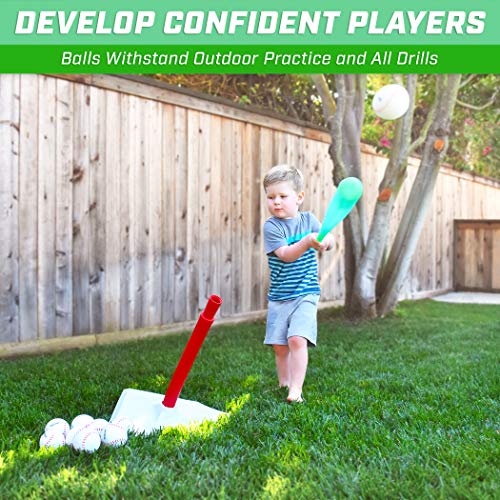GoSports Rubber Baseball 12 Pack for Kids - Soft & Safe Inflatable Design with Pump - Great for Throwing, Catching and Batting Practice for Beginners, White 6